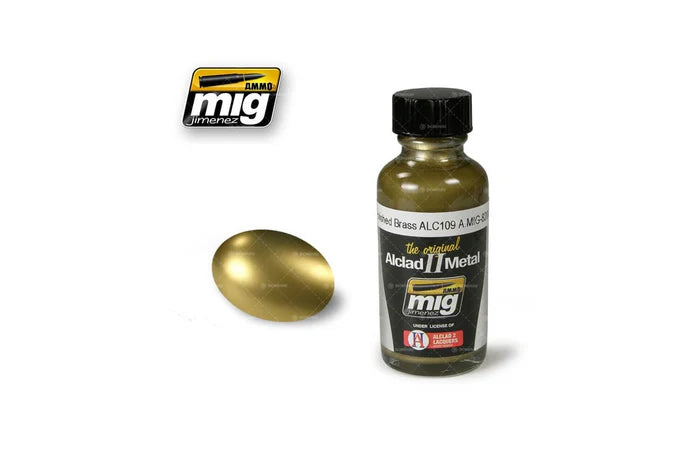 Ammo Mig Polished Brass Alclad Metallic Paint ALC109