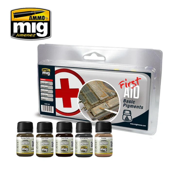 Ammo Mig First Aid Basic Pigment Set AMIG-7448