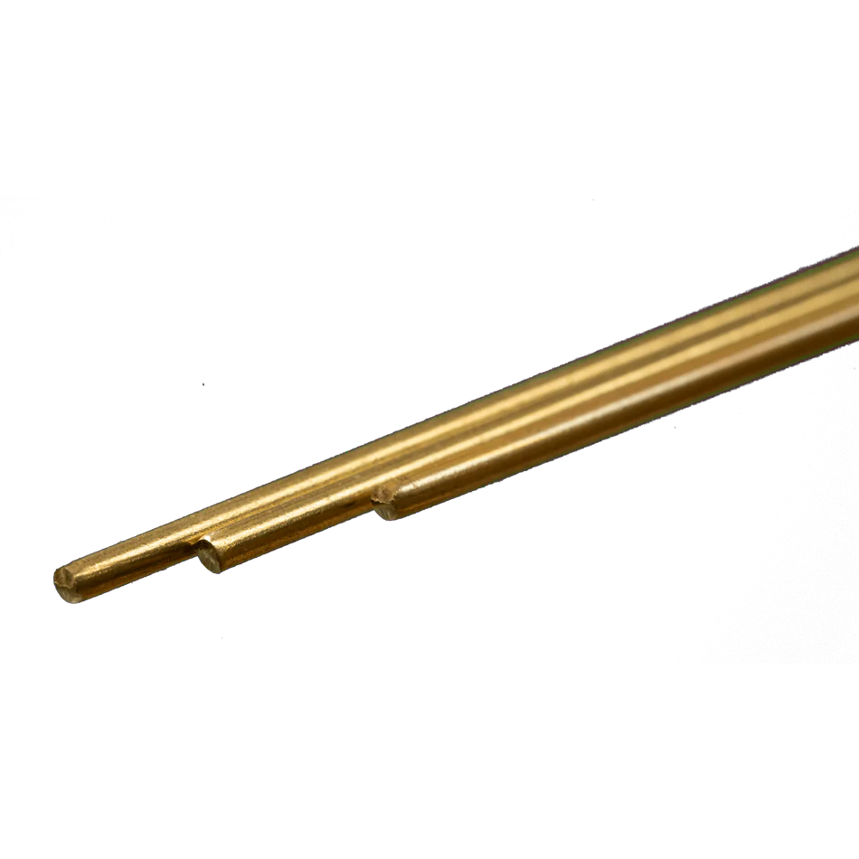 Round Brass Rod: 1/16" OD x 12" Long (3 Pieces) #8162