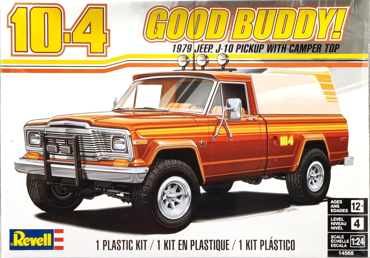 1979 Jeep J-10 Pickup with Camper Top 10-4 Good Buddy Revell 1:24