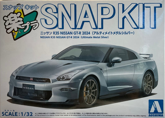 R35 Nissan GT-R 2024 (Ultimate Metal Silver) Aoshima 1:32 Snap Kit