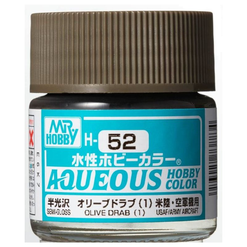 Mr Hobby - Gunze Aqueous Hobby Colors (10 ml) Olive Drab (1) H52