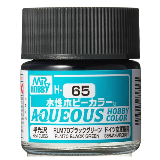 Mr Hobby - Gunze Aqueous Hobby Colors (10 ml) RLM70 Black Green H65