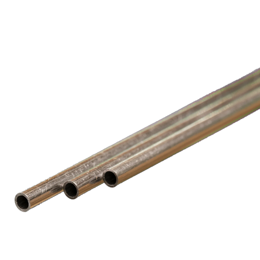 Round Aluminum Tube: 3/32" OD x 0.014" Wall x 12" Long (3 Pieces) #8101