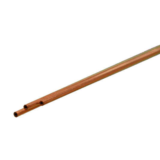 Round Copper Tube: 1/16" OD x 0.014" Wall x 12" Long (3 Pieces) #8117