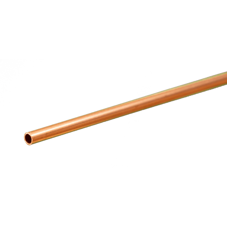Round Copper Tube: 1/8" OD x 0.014" Wall x 12" Long (1 Piece) #8120
