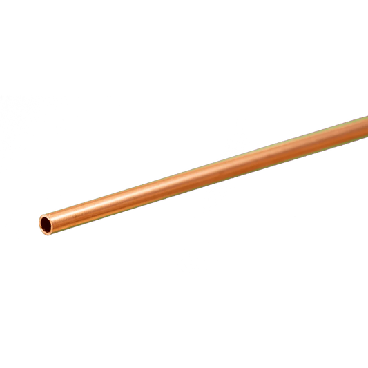 Round Copper Tube: 1/8" OD x 0.014" Wall x 12" Long (1 Piece) #8120