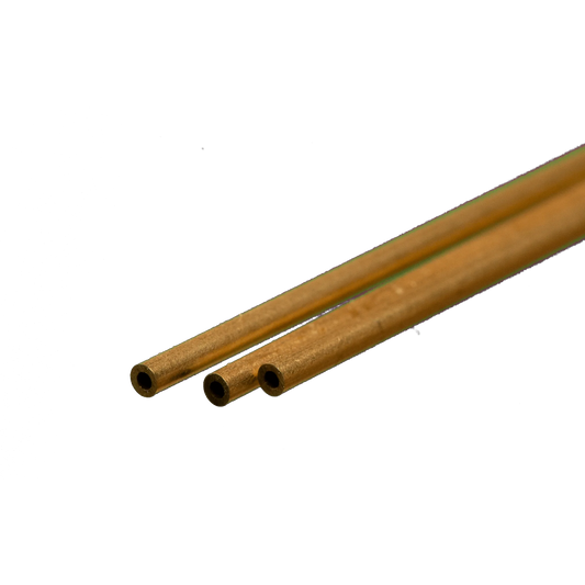 Round Brass Tube: 1/16" OD x 0.014" Wall x 12" Long (3 Pieces) #8125