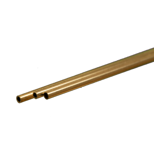 Round Brass Tube: 3/32" OD x 0.014" Wall x 12" Long (3 Pieces) #8126