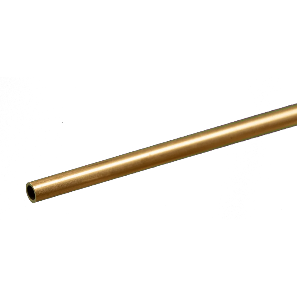 Round Brass Tube: 1/8" OD x 0.014" Wall x 12" Long (1 Piece) #8127