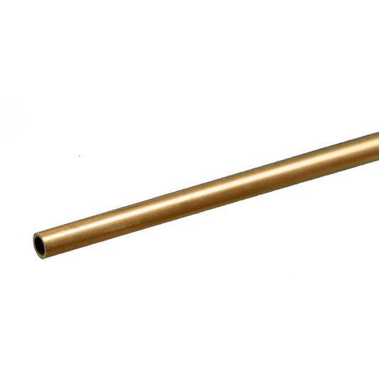 Round Brass Tube: 1/8" OD x 0.014" Wall x 12" Long (1 Piece) #8127