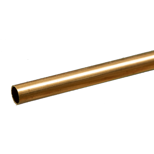 Round Brass Tube: 1/4" OD x 0.014" Wall x 12" Long (1 Piece) #8131