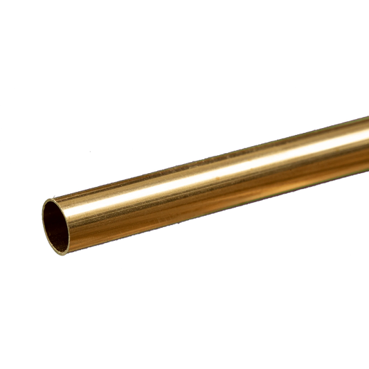 Round Brass Tube: 11/32" OD x 0.014" Wall x 12" Long (1 Piece) #8134