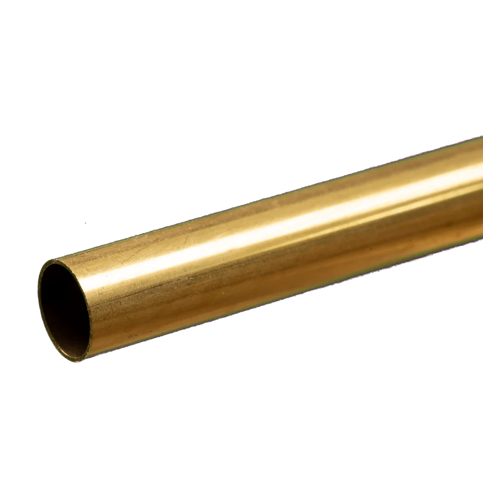 Round Brass Tube: 3/8" OD x 0.014" Wall x 12" Long (1 Piece) #8135