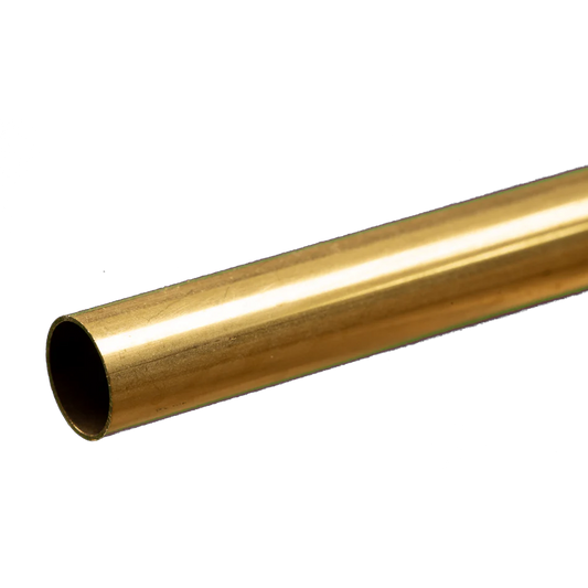 Round Brass Tube: 3/8" OD x 0.014" Wall x 12" Long (1 Piece) #8135