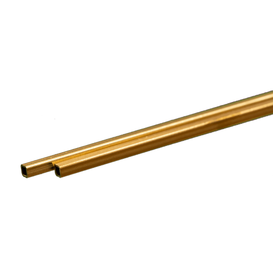 Square Brass Tube: 3/32" OD x 0.014" Wall x 12" Long (2 Pieces) #8150
