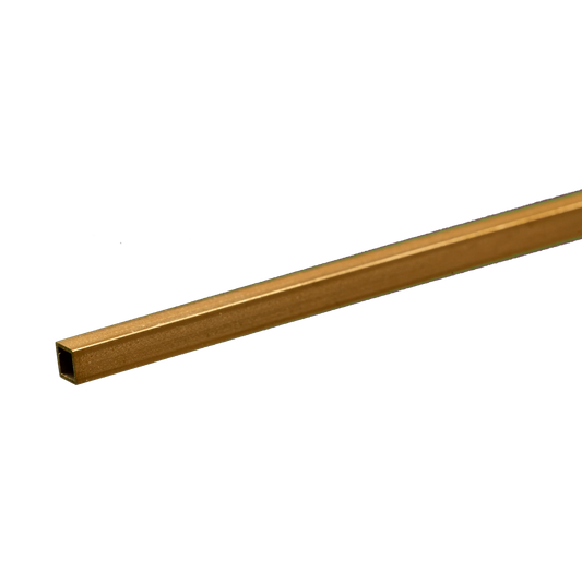 Square Brass Tube: 1/8" OD x 0.014" Wall x 12" Long (1 Piece) #8151