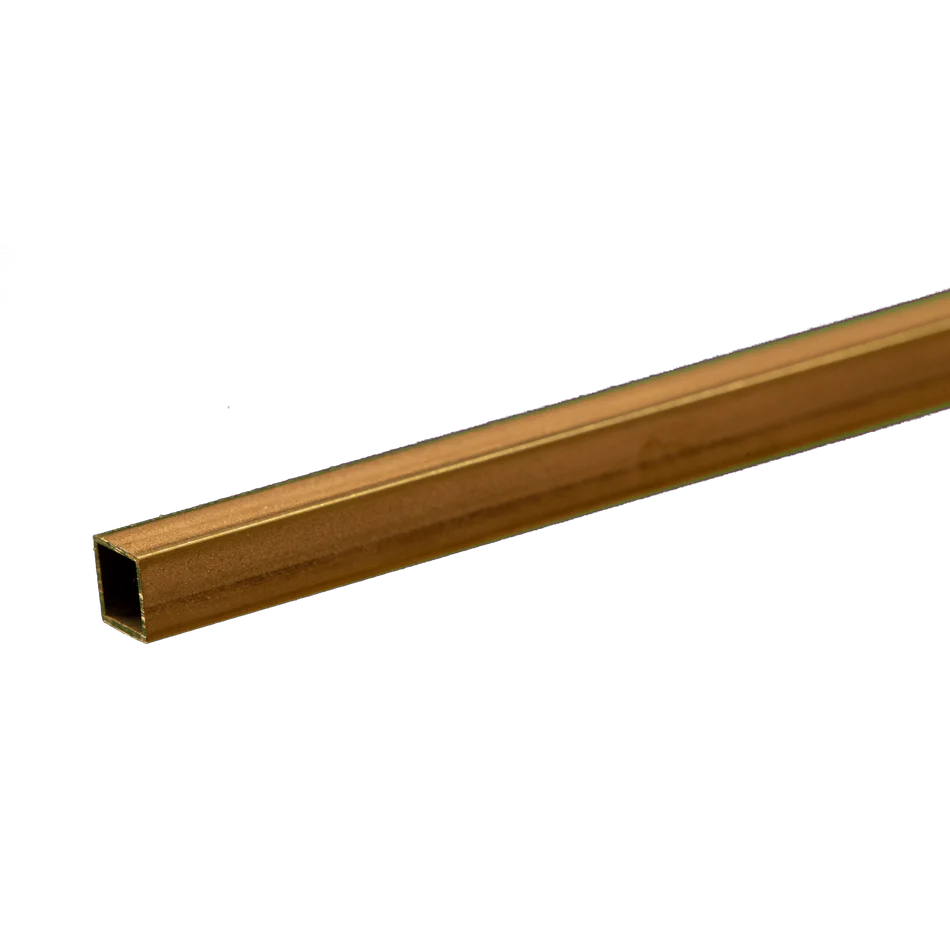 Square Brass Tube: 3/16" OD x 0.014" Wall x 12" Long (1 Piece) #8153