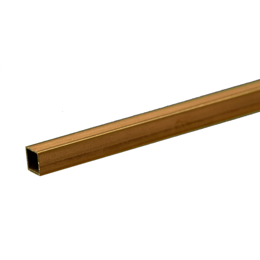 Square Brass Tube: 3/16" OD x 0.014" Wall x 12" Long (1 Piece) #8153