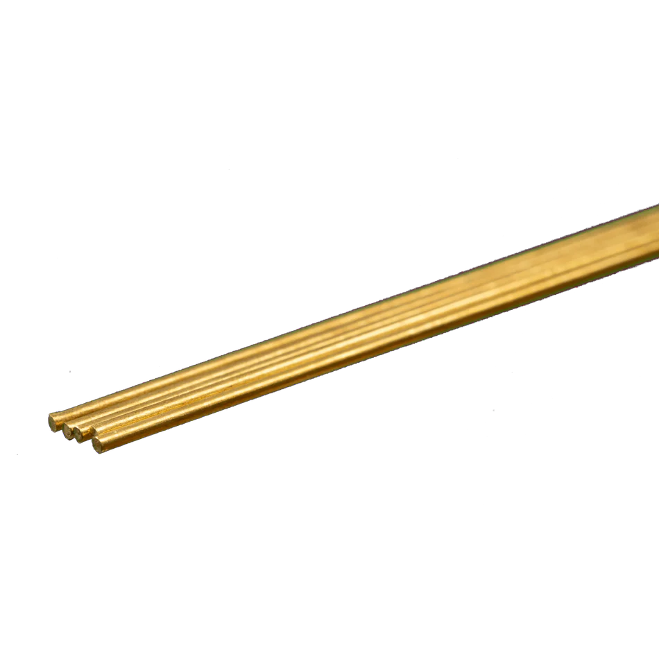 Round Brass Rod: 1/32" OD x 12" Long (5 Pieces) #8160