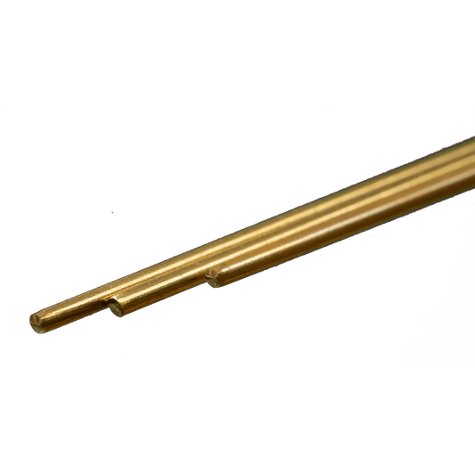 Round Brass Rod: 1/16" OD x 12" Long (3 Pieces) #8162