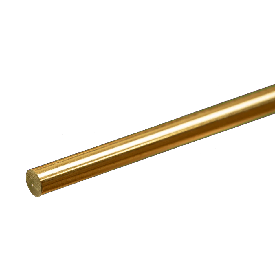 Round Brass Rod: 5/32" OD x 12" Long (1 Piece) K&S #8165
