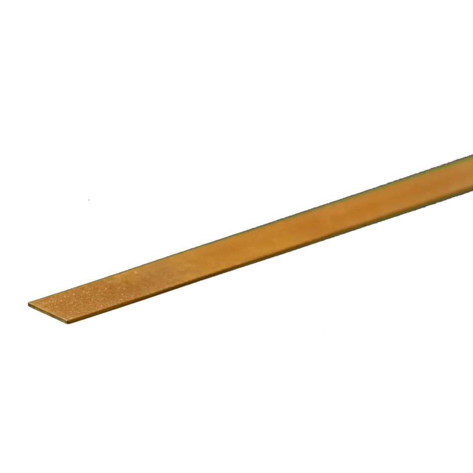 Brass Strip: 0.016" Thick x 1/4" Wide x 12" Long (1 Piece) #8230