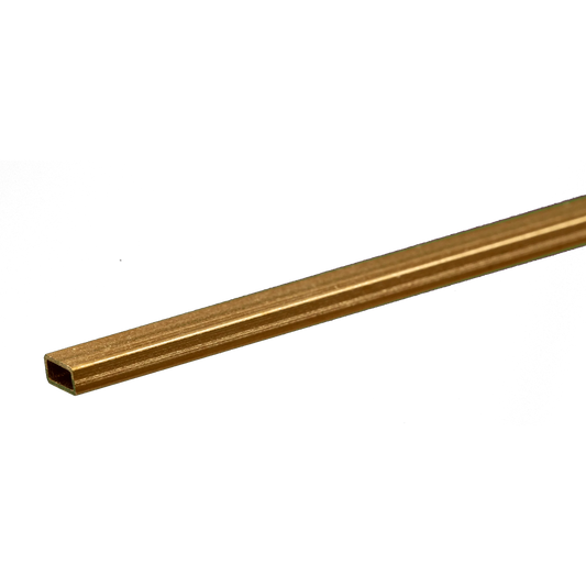 Rectangular Brass Tube: 3/32" X 3/16" x 0.014" Wall x 12" Long (1 Piece) #8262