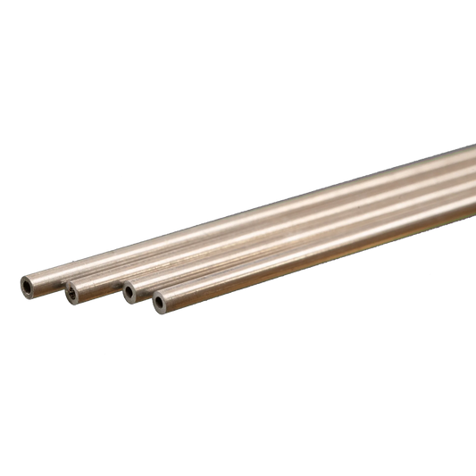 Round Aluminum Tube: 2mm OD x 0.45mm Wall x 300mm Long (4 Pieces) #9801