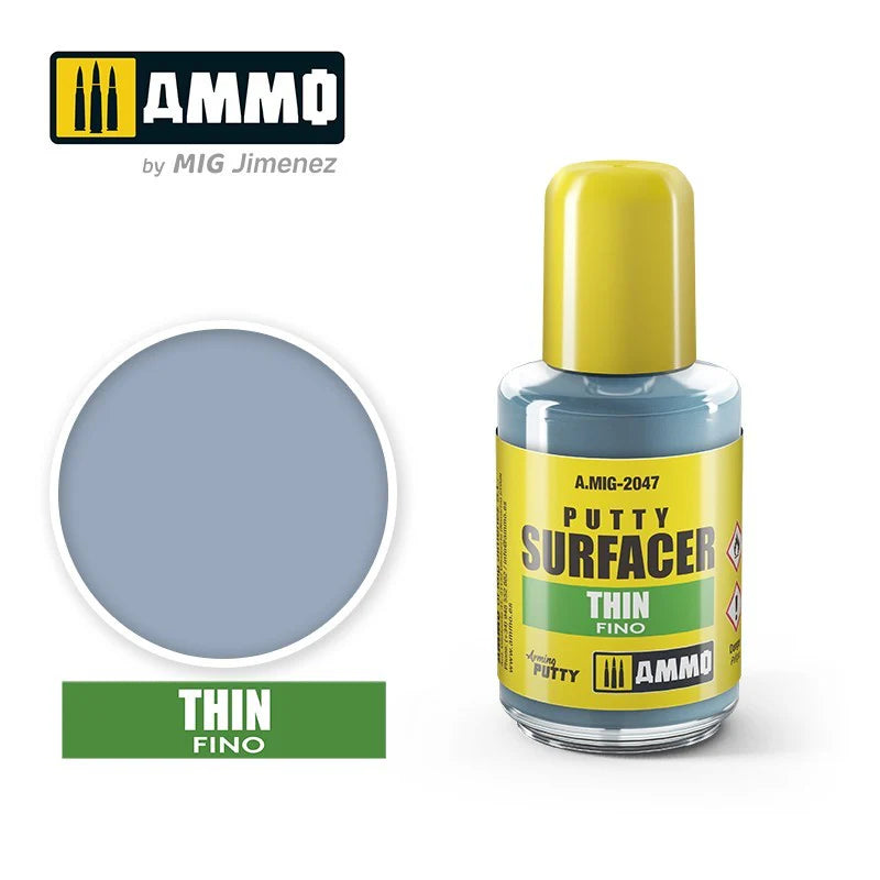 Ammo Mig Thin Putty Surfacer 30ml Jar with Brush - AMIG2047