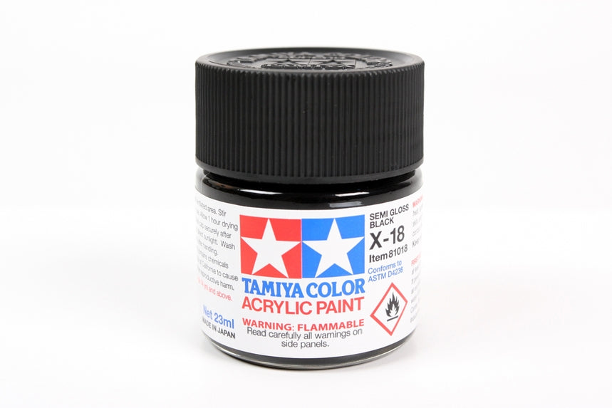 Acrylic X-18 Semi Gloss Black 23ml